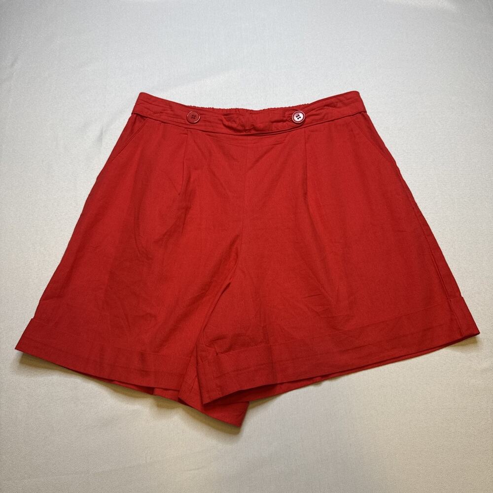 Compania Fantastica Red Cotton Breathable Pull On Shorts Size M